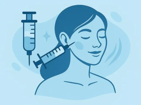 Bir Kadının Yüzüne Gençlik Aşısı Enjeksiyonu