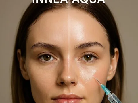 Kıbrıs'ta Innea Aqua! Innea Aqua Gençlik aşısı sonrası hastanın yüzündeki dramatik değişiklik öncesi sonrası şeklinde gösterilmektedir