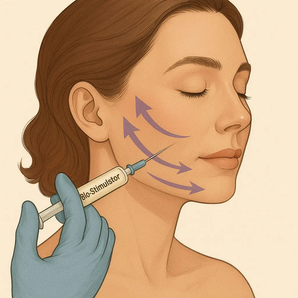AuraDent Lefkoşa, Kıbrıs'ta uygulanan Bio-Stimulator (HA PLLA Filler) tedavisi ile yüz gençleştirme ve cilt sıkılaştırma. Sculptra®.