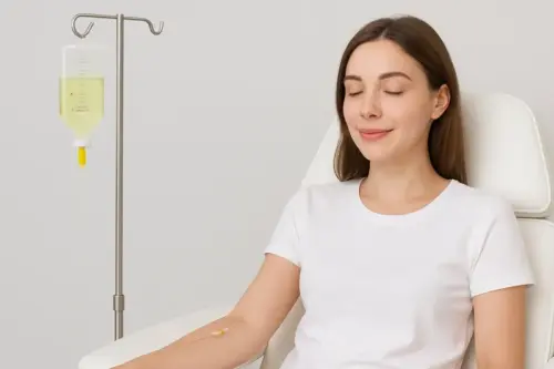 Female Patient boosting the immune system with IV Glutathione therapy