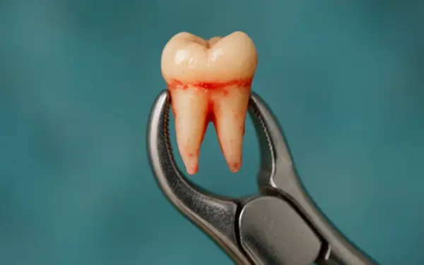 At AuraDent, our specialist doctor is holding an extracted wisdom tooth with a hand instrument